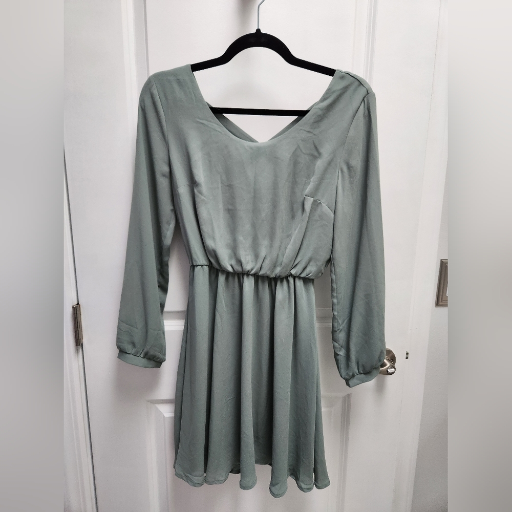 Green Long Sleeved Dress